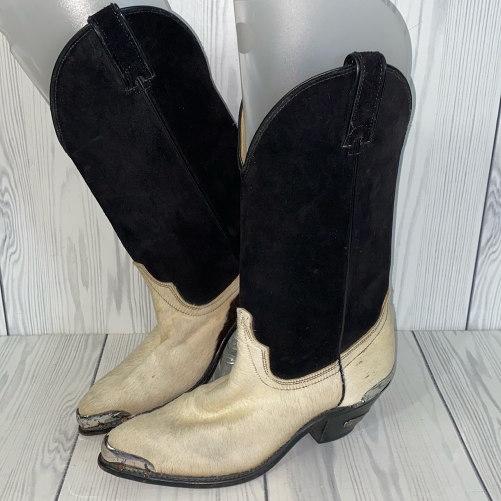 Vintage Code West Cowhide Print Boots - image 1